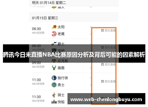 腾讯今日未直播NBA比赛原因分析及背后可能的因素解析